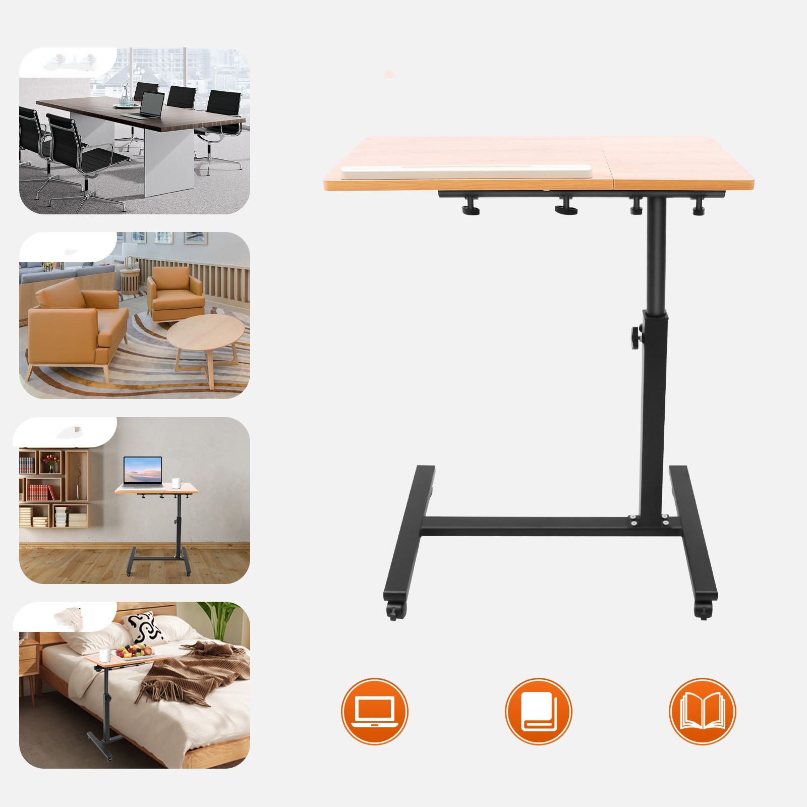 Desk Setup With Laptop - 모바일 노트북 테이블 조절 가능 360도