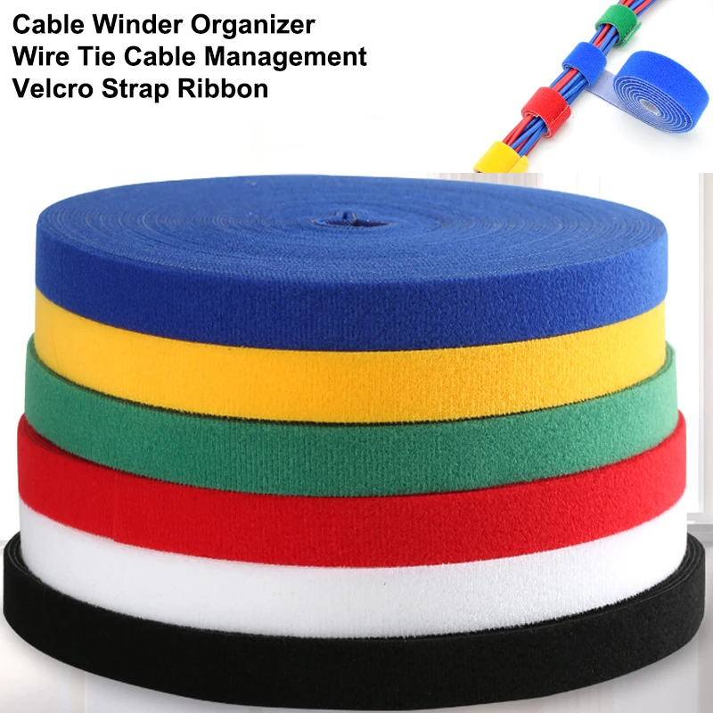 Cable Velcro Strap - 5M DIY 재사용 가능한 나일론 케이블