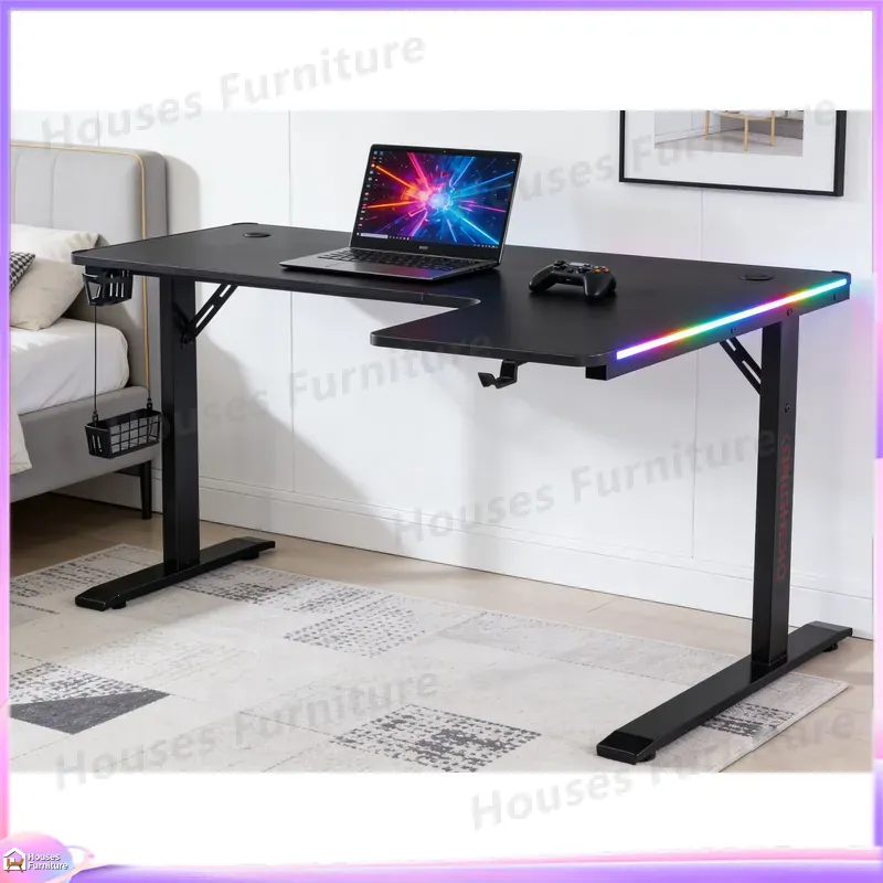 Desk Setup Pc - 대형 160cm 게이밍 책상 (LED 조명