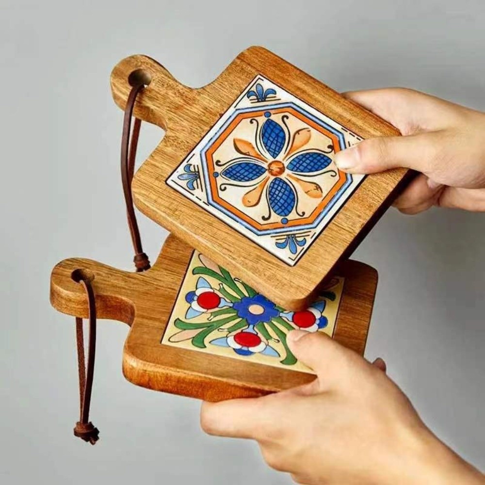 일본식 내열성 원목 코스터 레트로 사각형 나무 세라믹  - Desk Setup Retro 리뷰 및 가격