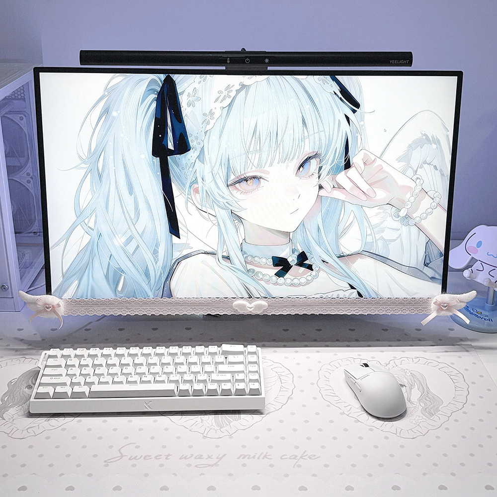 새로운 화면 장식 화이트 레이스 모니터 트림과 플러시  - Gaming Setup Desk 리뷰 및 가격