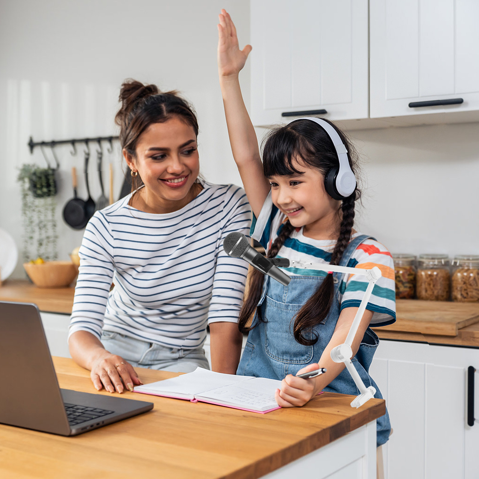 1세트 마이크 붐 암 화이트 조절 가능한 고강도 금속  - Gaming Setup Desk 리뷰 및 가격
