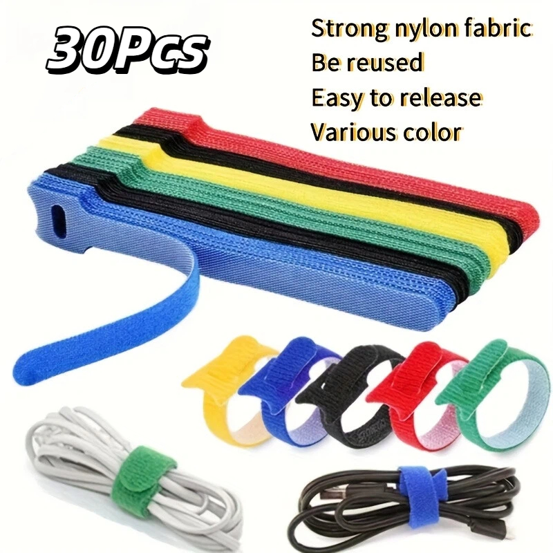 30개 다색 재사용 가능 벨크로 케이블 타이 나일론 셀 - Cable Velcro Strap 리뷰 및 가격