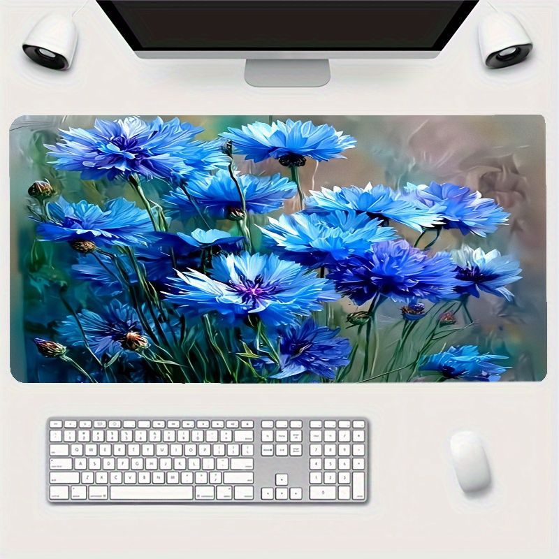 브랜드 블루 콘플라워 마우스 패드 대형 철제 데스크 매 - Desk Setup Natural 리뷰 및 가격